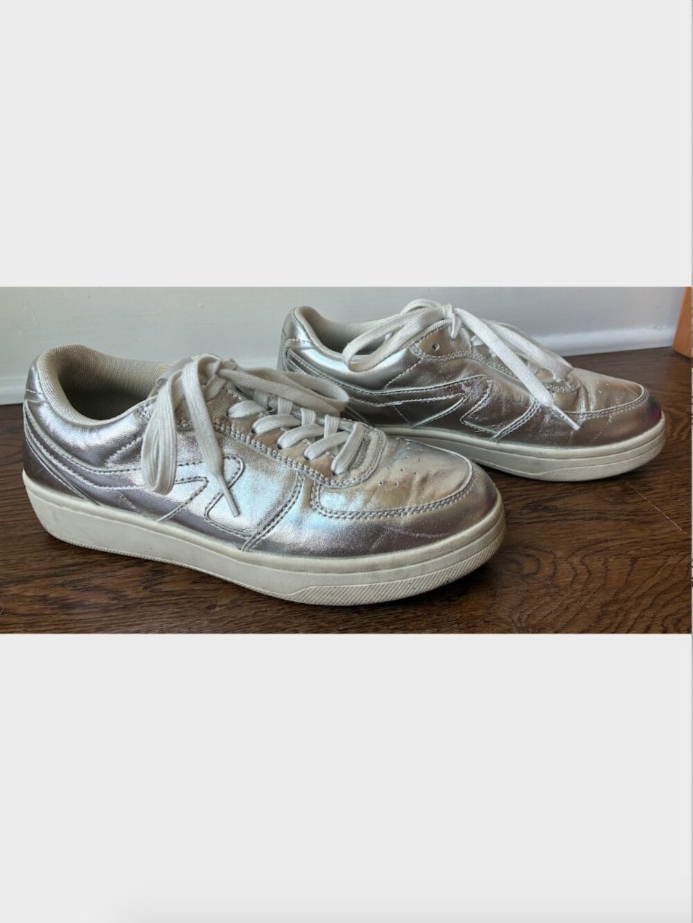 Rag & Bone Silver Retro Court Sneakers - US 8/ EU 38 - Picture 5 of 10